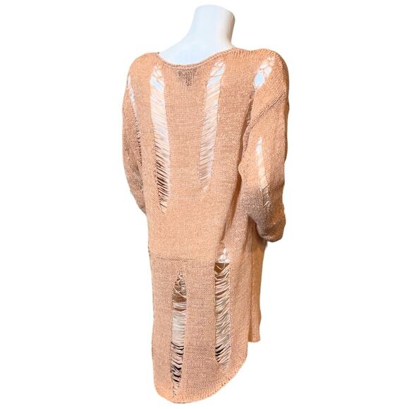 #T25 The Buckle Aggie Light Orange Destructed Tunic Sweater SZ S $69 - Picture 7 of 10